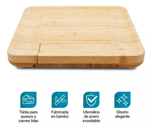 Tabla Para Quesos De Madera Bambú