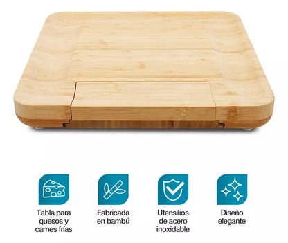 Tabla Para Quesos De Madera Bambú