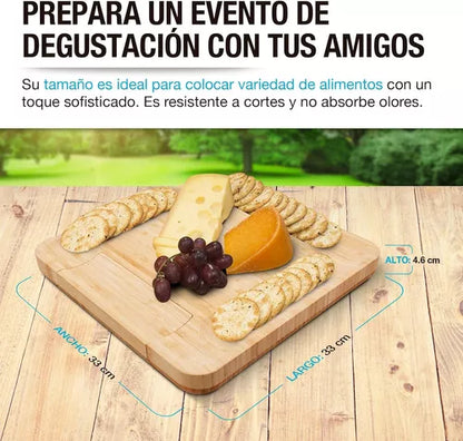 Tabla Para Quesos De Madera Bambú