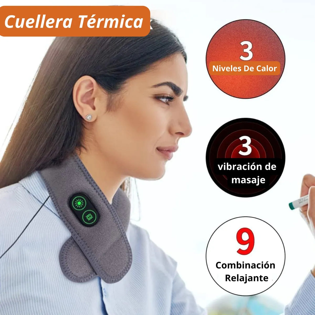 Masajeador Térmico Cuello Vibración USB